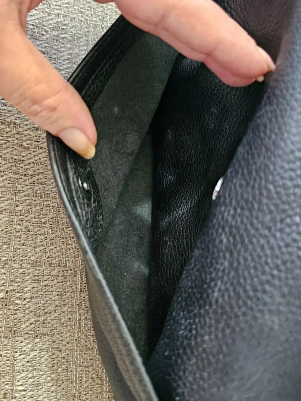 Furla Black Genuine Leather Studded Crystal Hobo Shoulder Bag